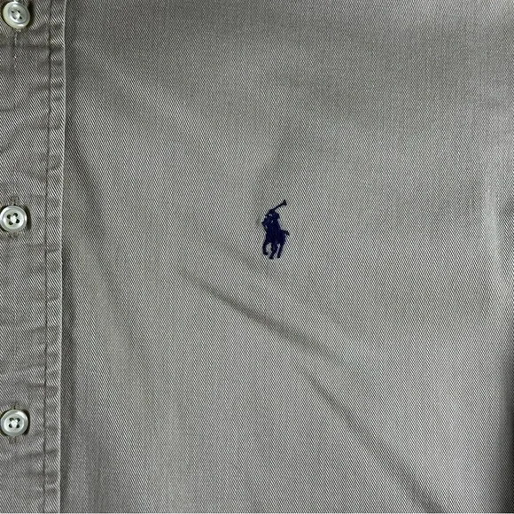 Polo Ralph Lauren Blaire Vintage Button Down Shirt 100% Cotton Size L Tan - Picture 8 of 8